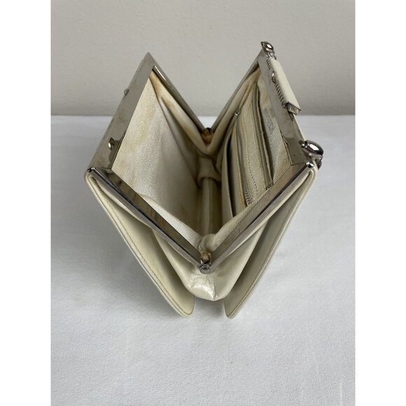 Vintage 1950s 1960s Nicholas Reich Pearl White Hand Bag Purse Bag Silver Chain - Picture 9 of 12